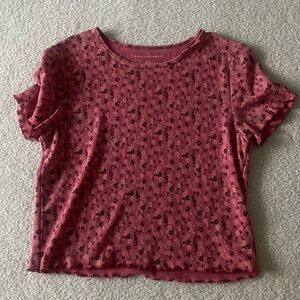 American Eagle, gently used, size large pink floral patterned tshirt